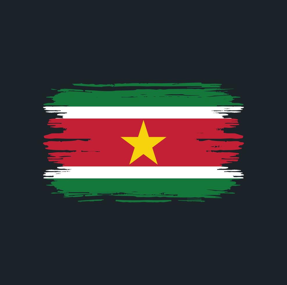 Suriname Flag Brush. National Flag vector
