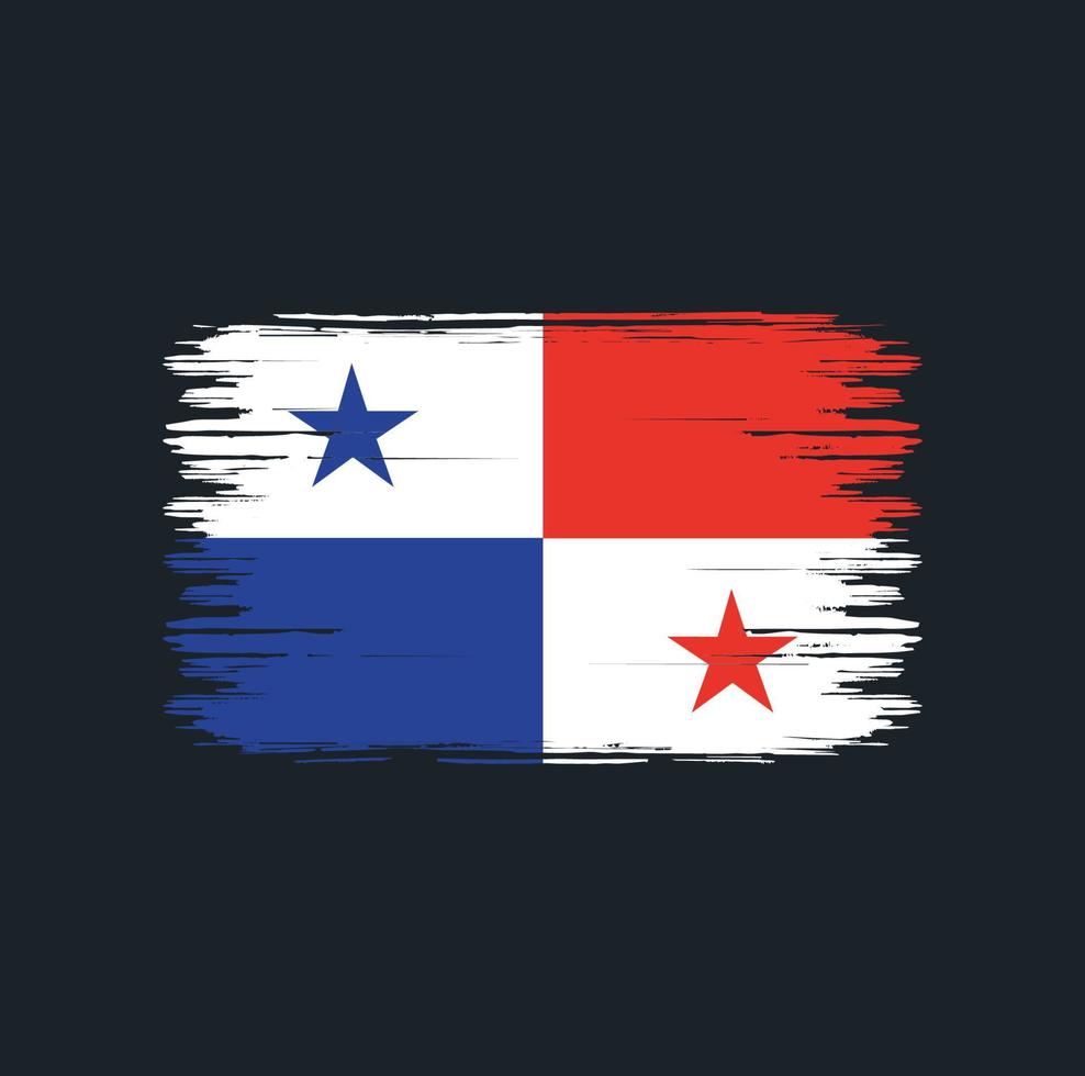 Panama Flag Brush. National Flag vector