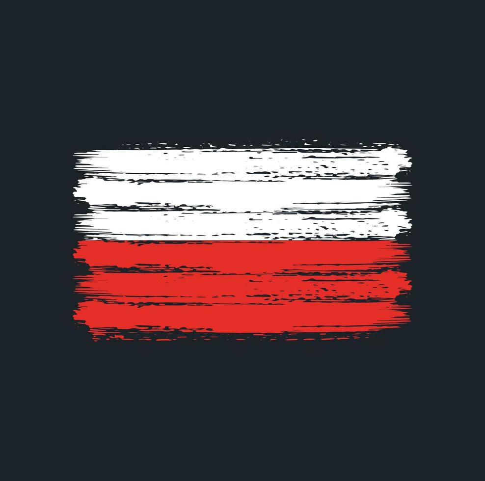 Poland Flag Brush Strokes. National Flag vector