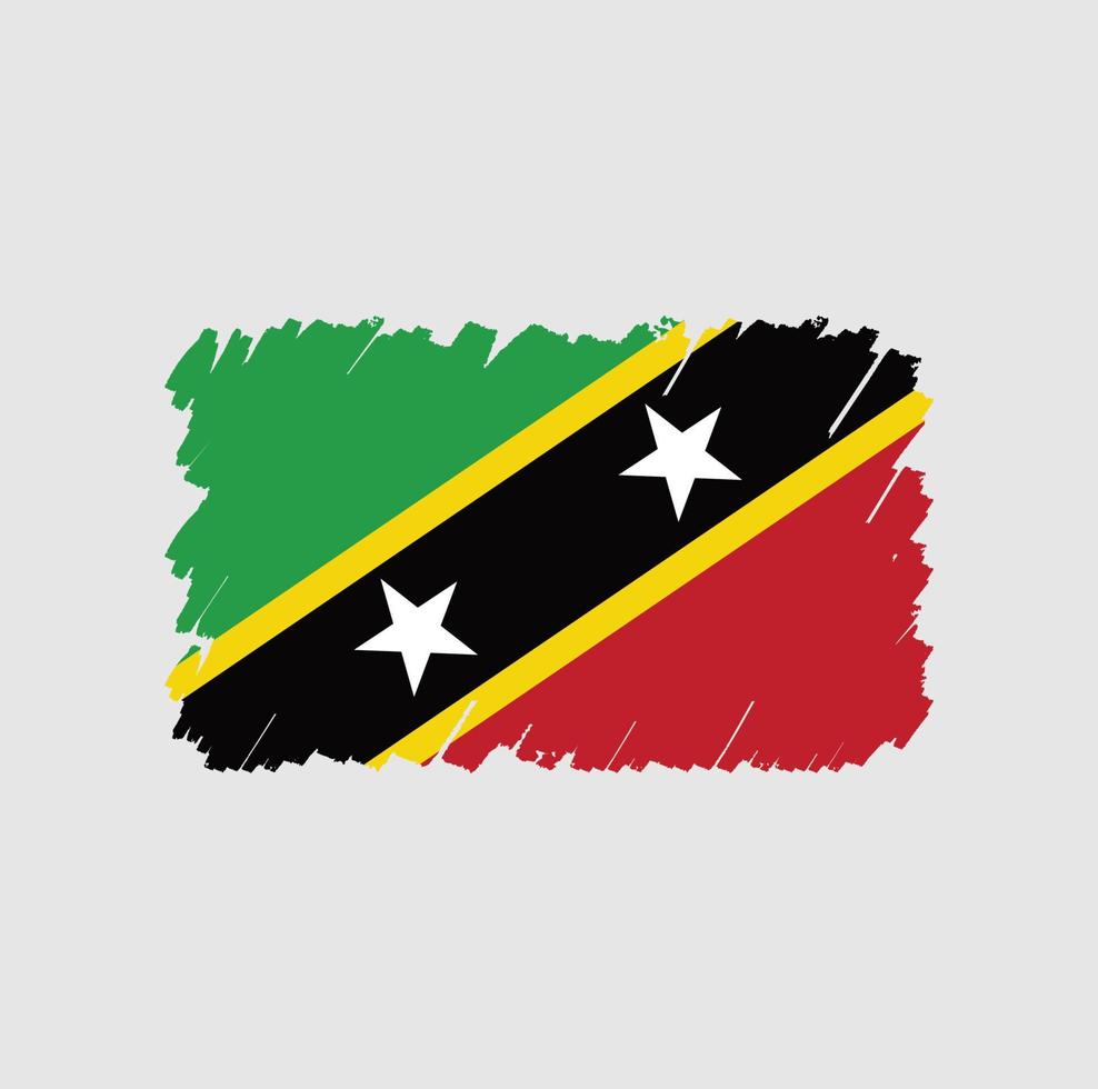 Saint Kitts and Nevis Flag Brush vector