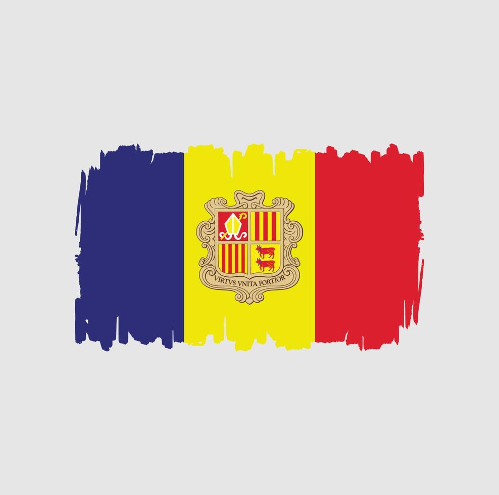 Andorra Flag Brush Strokes. National Flag vector