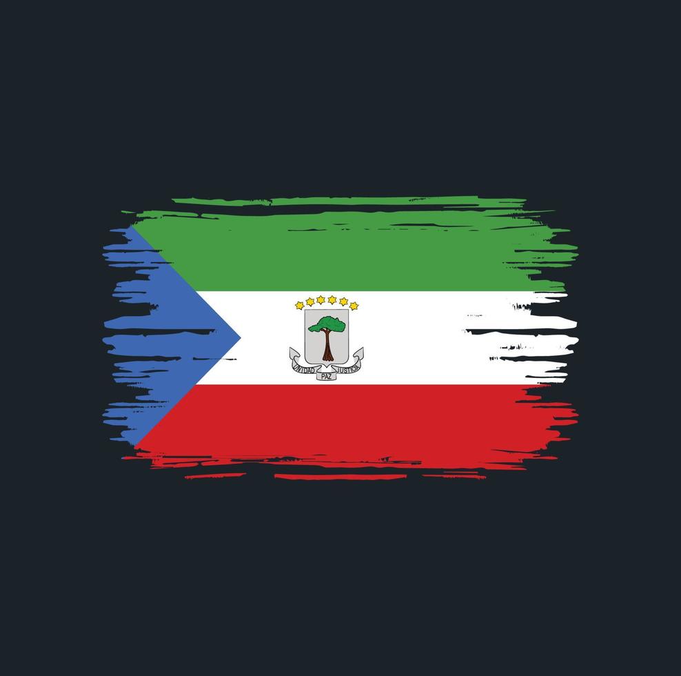 Equatorial Guinea Flag Brush. National Flag vector