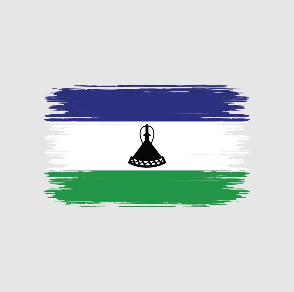 Lesotho Flag Brush. National flag vector