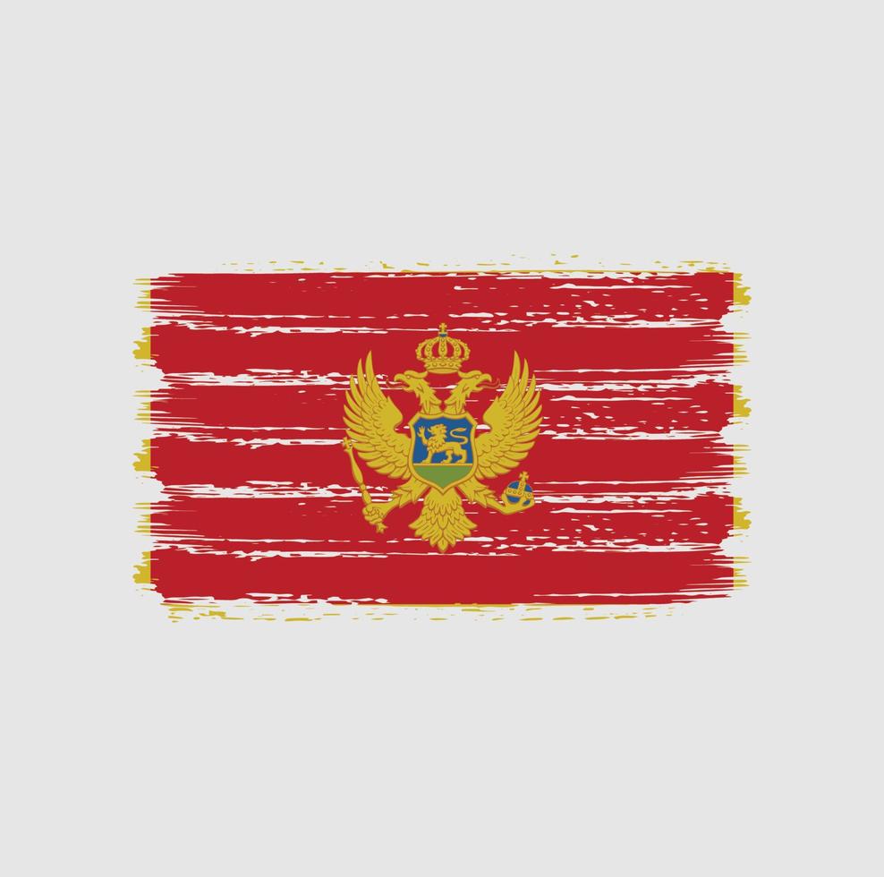 trazos de pincel de bandera de montenegro. bandera nacional vector