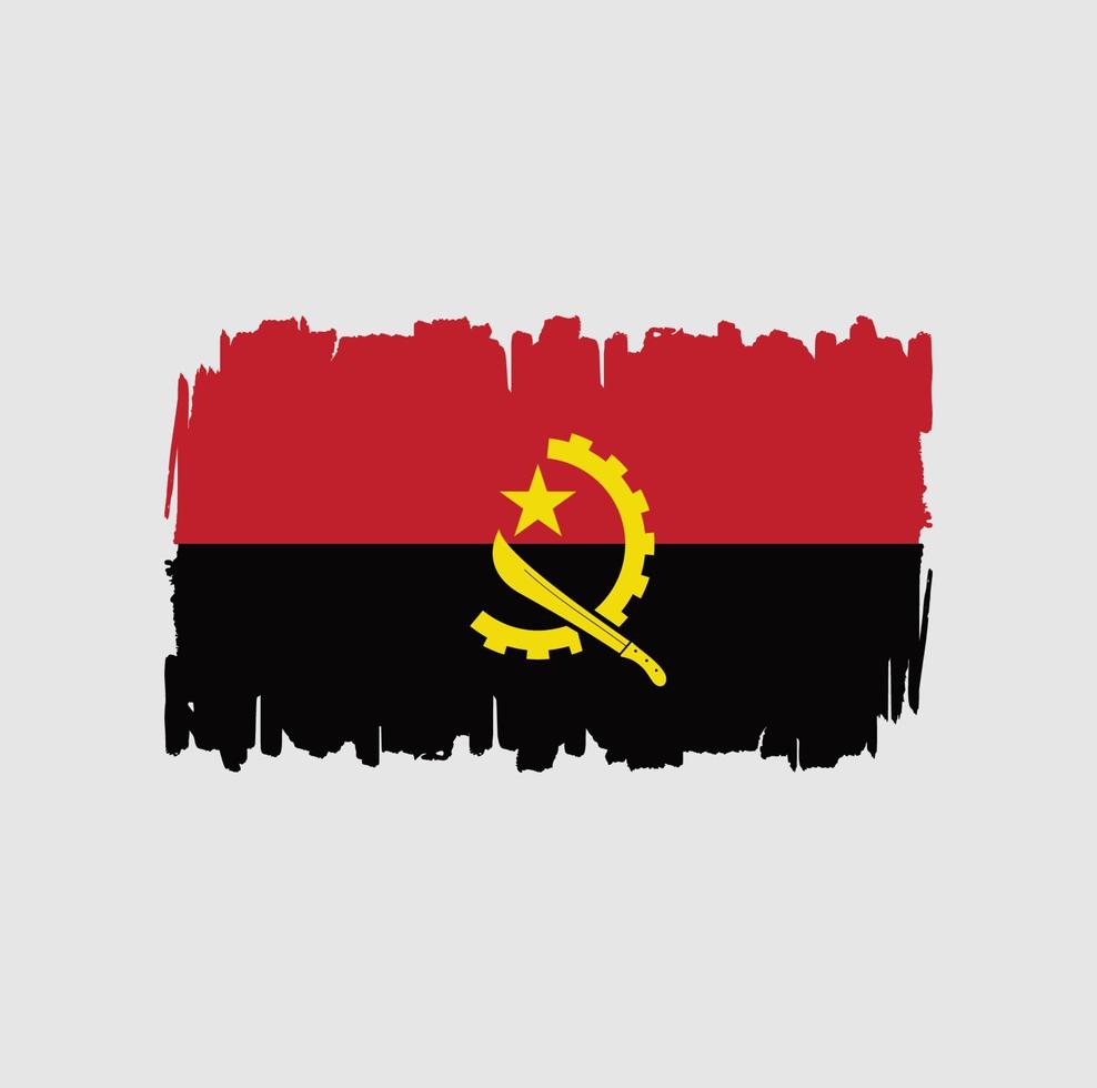 Angola Flag Brush Strokes. National Flag vector