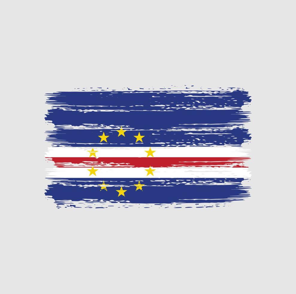 Cape Verde Flag Brush Strokes. National Flag vector