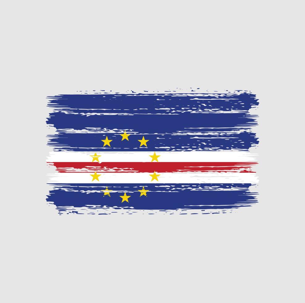 trazos de pincel de bandera de cabo verde. bandera nacional vector