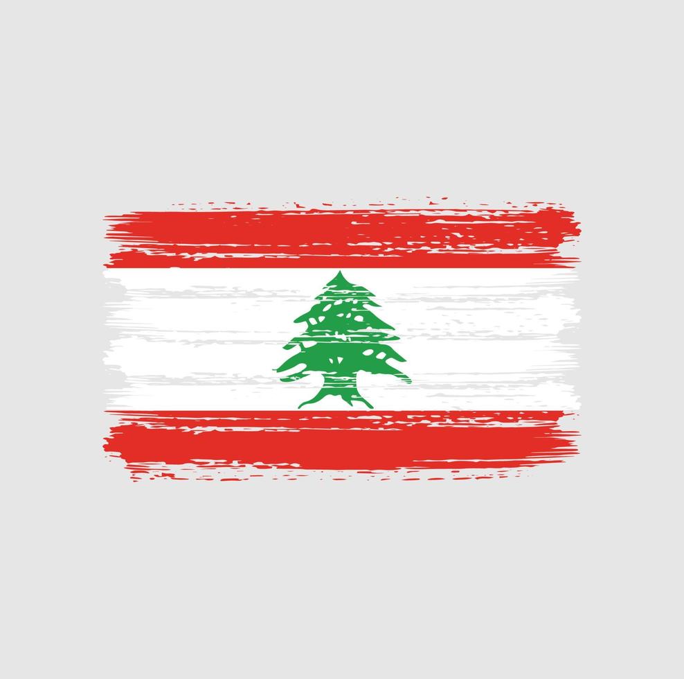 Lebanon Flag Brush Strokes. National Flag vector