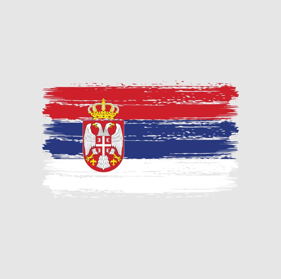 trazos de pincel de bandera serbia. bandera nacional vector