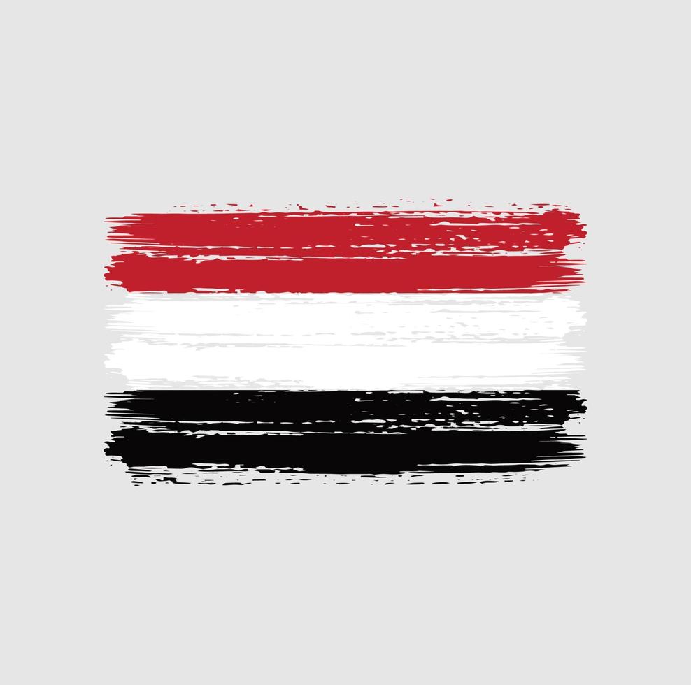 trazos de pincel de la bandera de yemen. bandera nacional vector