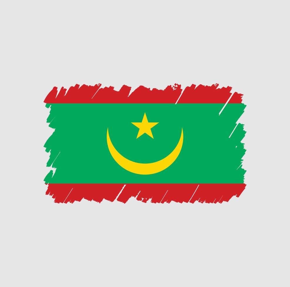 Mauritania Flag Brush vector