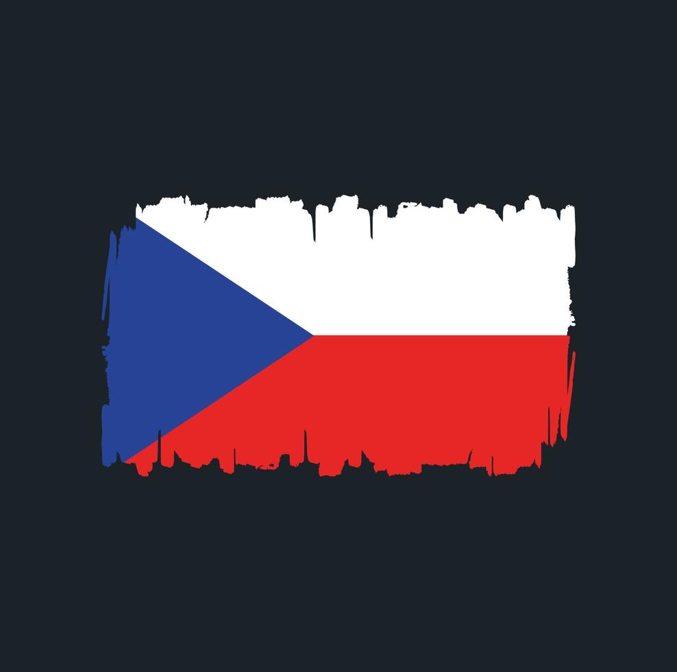 trazos de pincel de la bandera de la república checa. bandera nacional vector