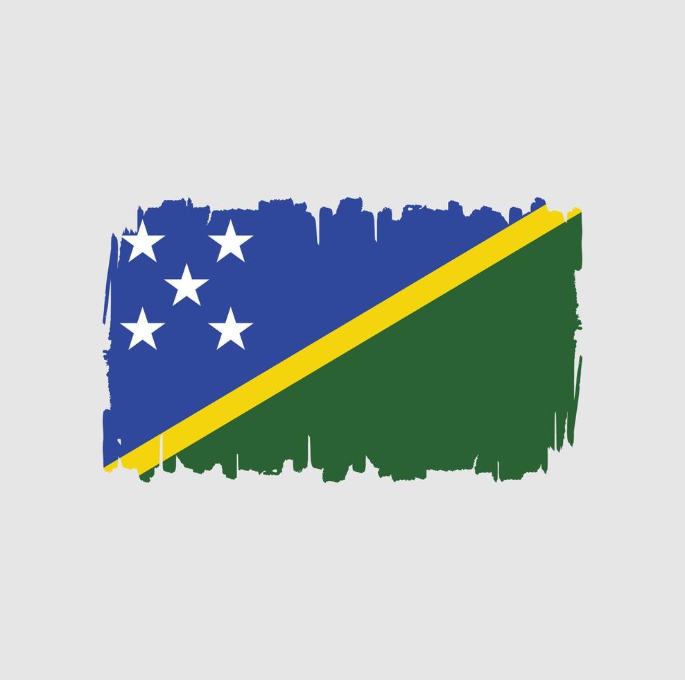 Solomon Islands Flag Brush Strokes. National Flag vector