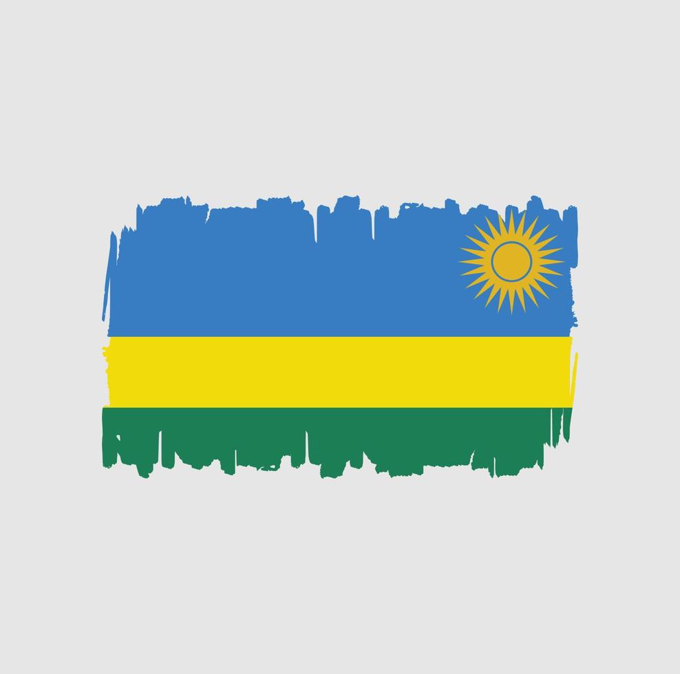 Rwanda Flag Brush Strokes. National Flag vector