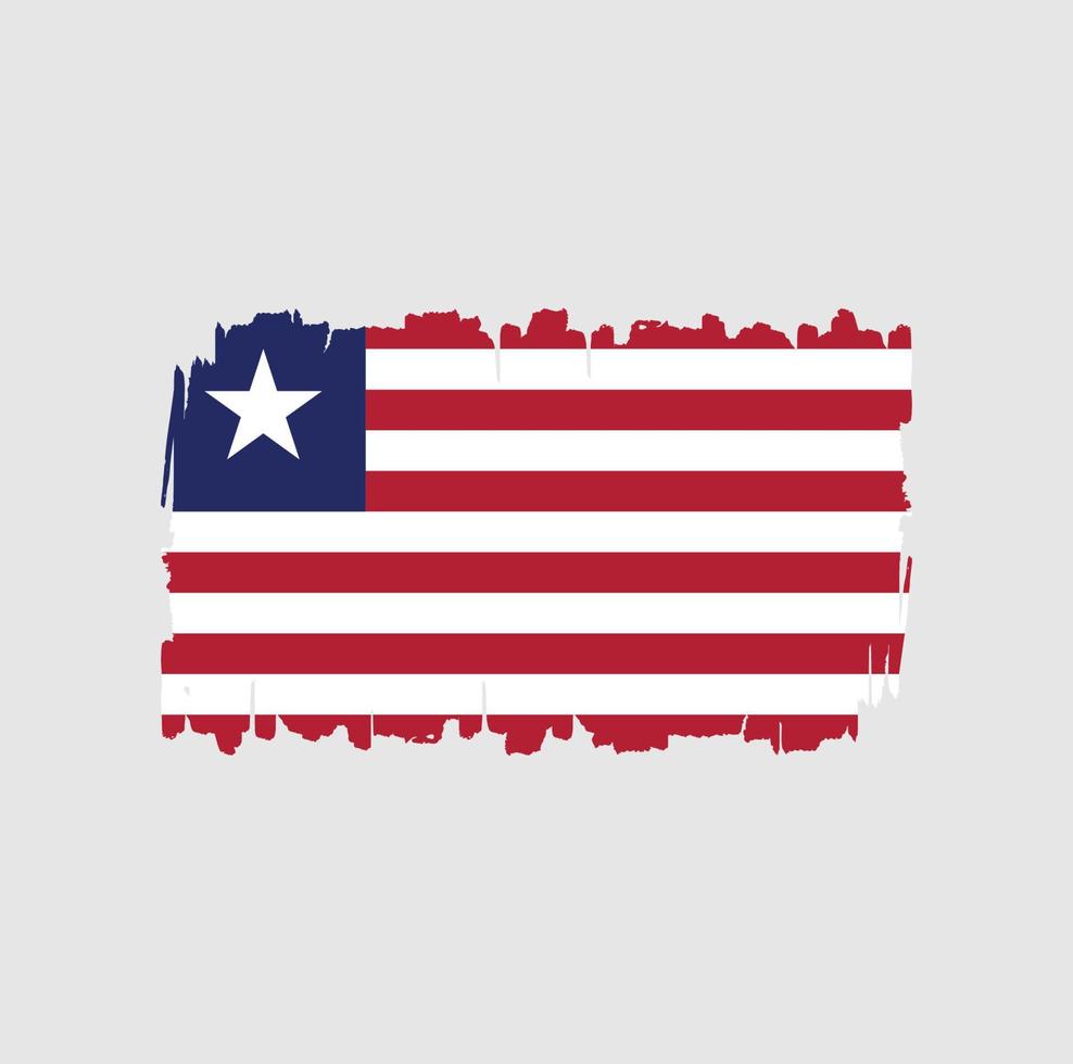 trazos de pincel de la bandera de liberia. bandera nacional vector