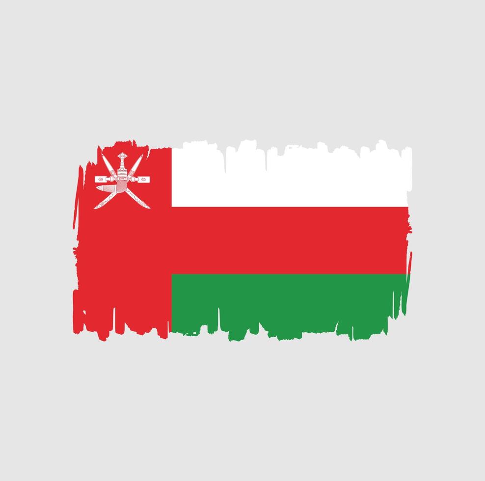 Oman Flag Brush Strokes. National Flag vector