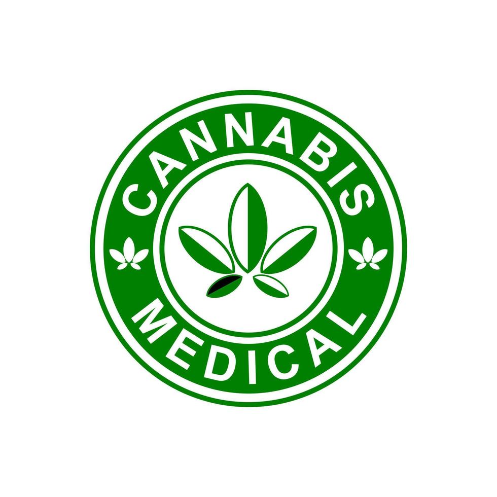 Cannabis logo template illustration. suitable for medical, app, media, label, mark, branding etc vector