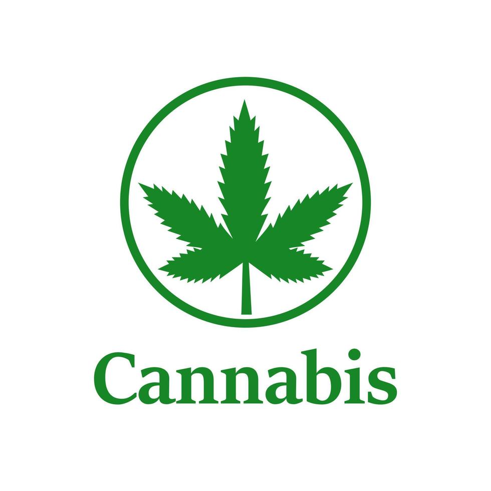 Cannabis logo template illustration. suitable for medical, app, media, label, mark, branding etc vector
