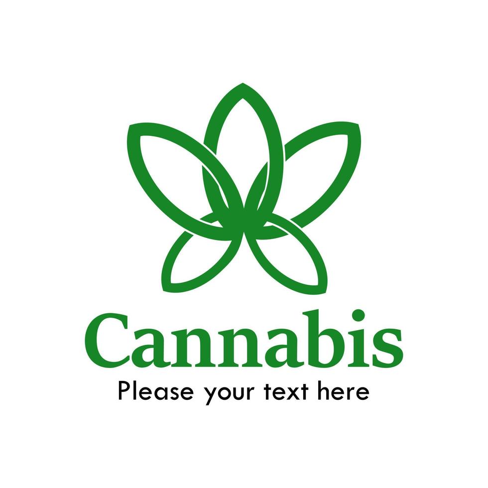 ilustración de plantilla de logotipo de cannabis. adecuado para aplicaciones médicas, medios, etiquetas, marcas, marcas, etc. vector