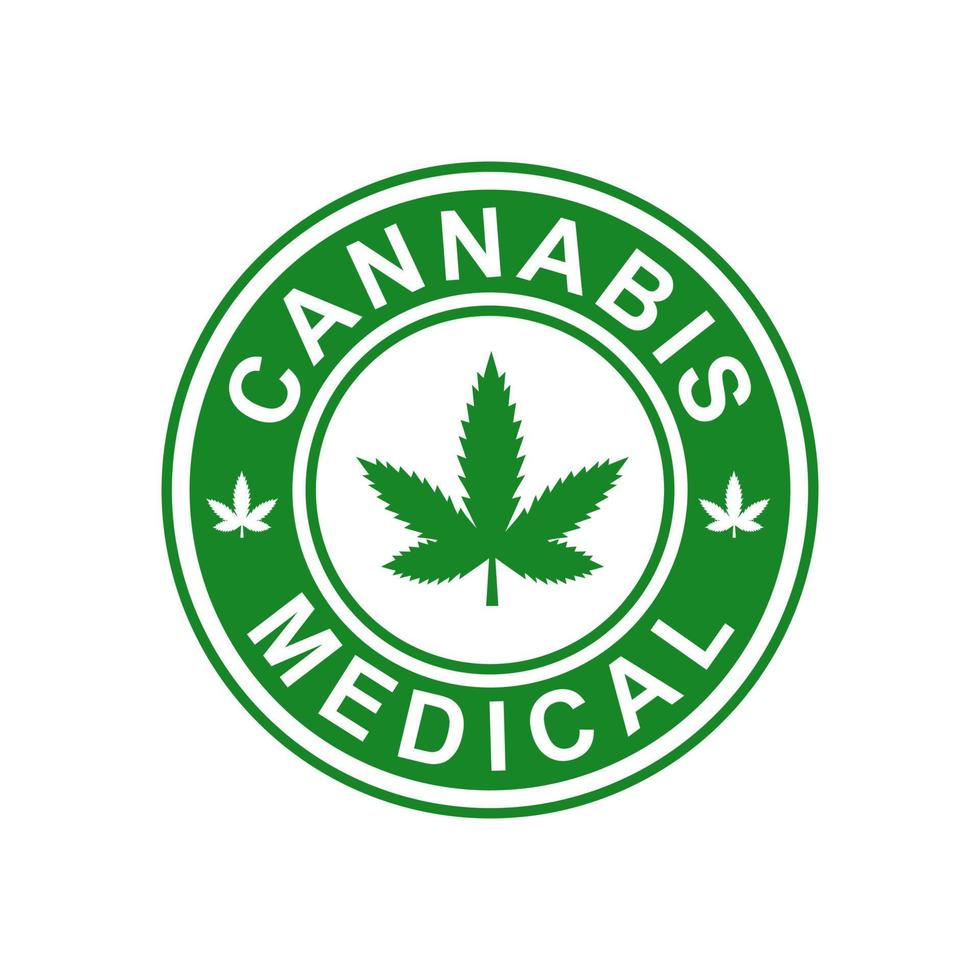 Cannabis logo template illustration. suitable for medical, app, media, label, mark, branding etc vector