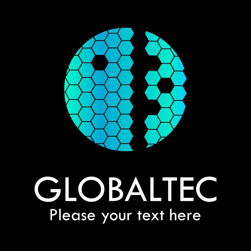 ilustración de plantilla de logotipo de tecnología global. adecuado para medios, tecnología, fábrica, móvil, aplicación, computadora, empresa, educación, etc. vector
