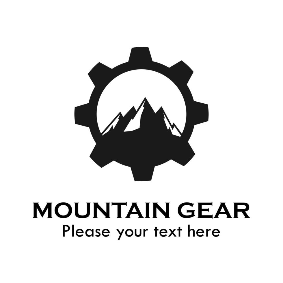 Mountain gear logo template illustration. suitable for web, nature, emblem, brand, website, app, mobile etc vector