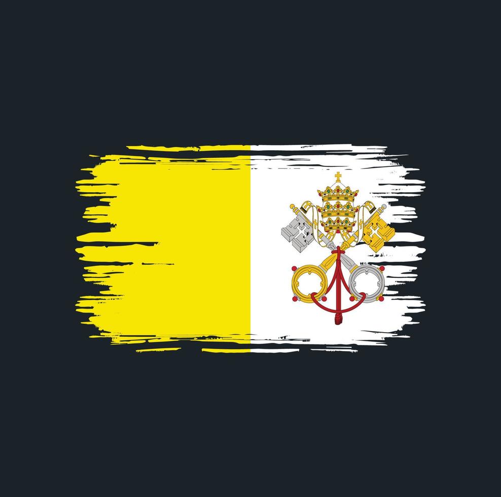 Vatican Flag Brush. National Flag vector