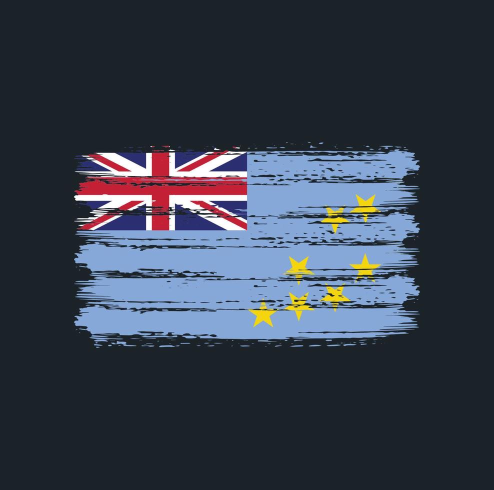 Tuvalu Flag Brush Strokes. National Flag vector