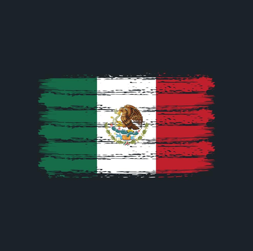 trazos de pincel de la bandera de méxico. bandera nacional vector