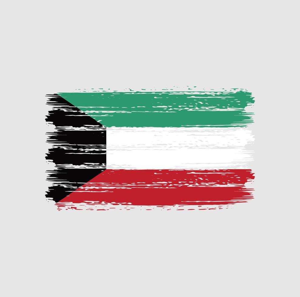 Kuwait Flag Brush Strokes. National Flag vector