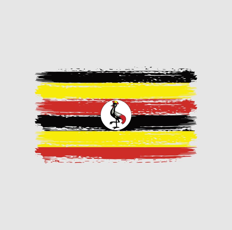 trazos de pincel de bandera de uganda. bandera nacional vector