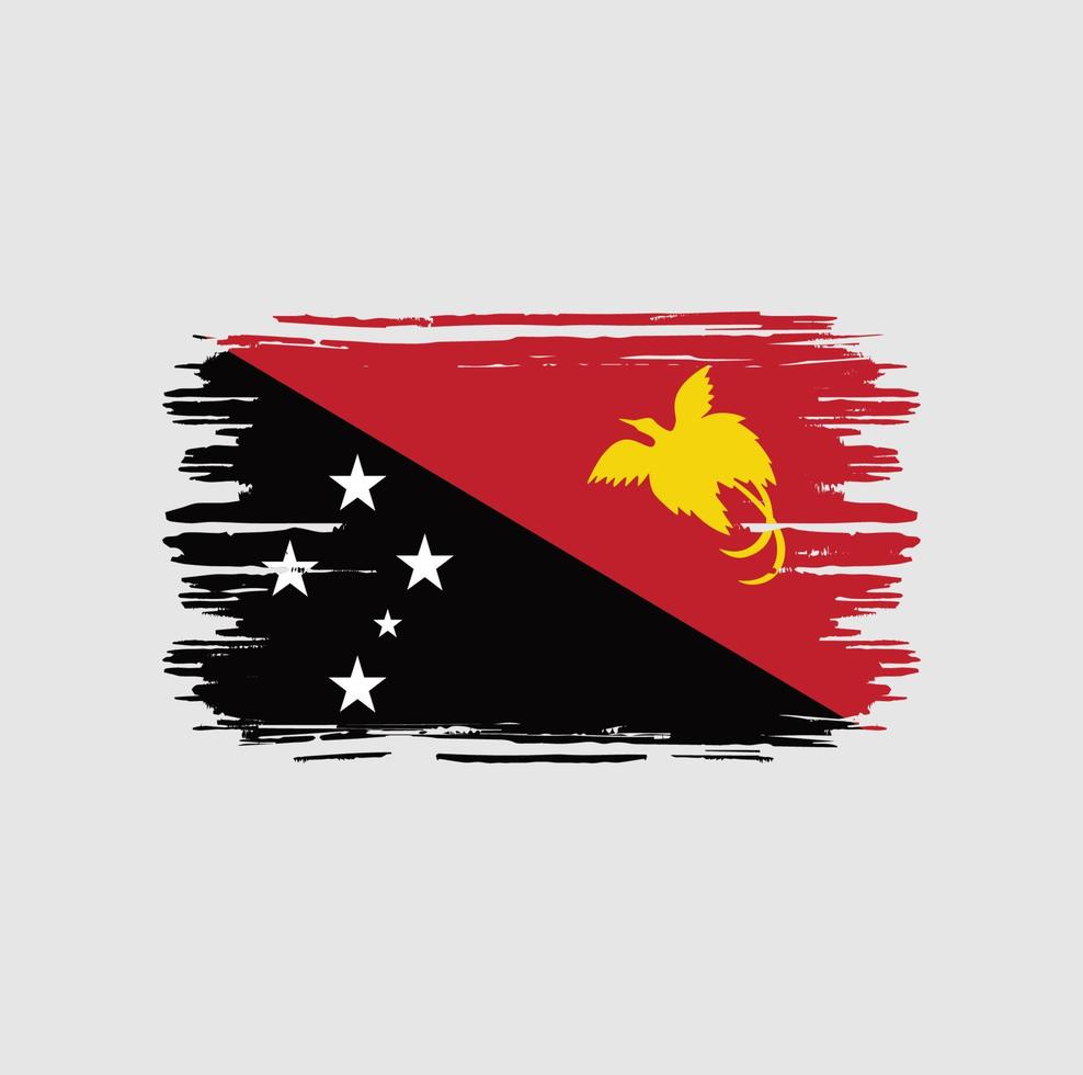 Papua New Guinea Flag Brush. National Flag vector