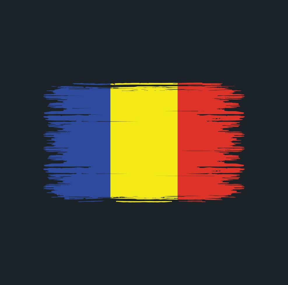 Romania Flag Brush. National Flag vector