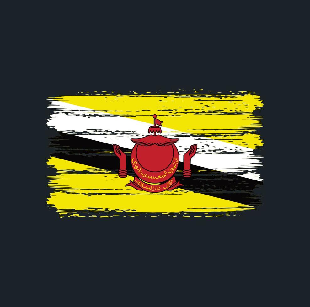 Brunei Flag Brush Strokes. National Flag vector
