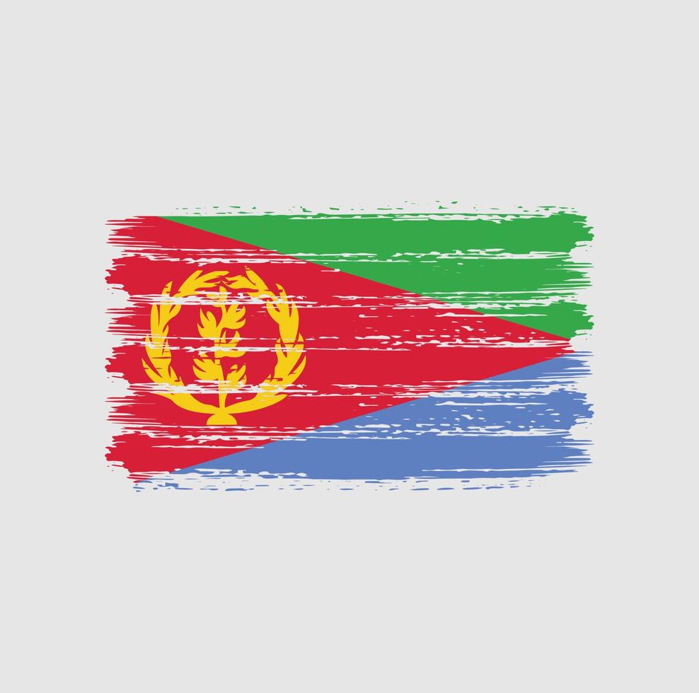 trazos de pincel de bandera de eritrea. bandera nacional vector