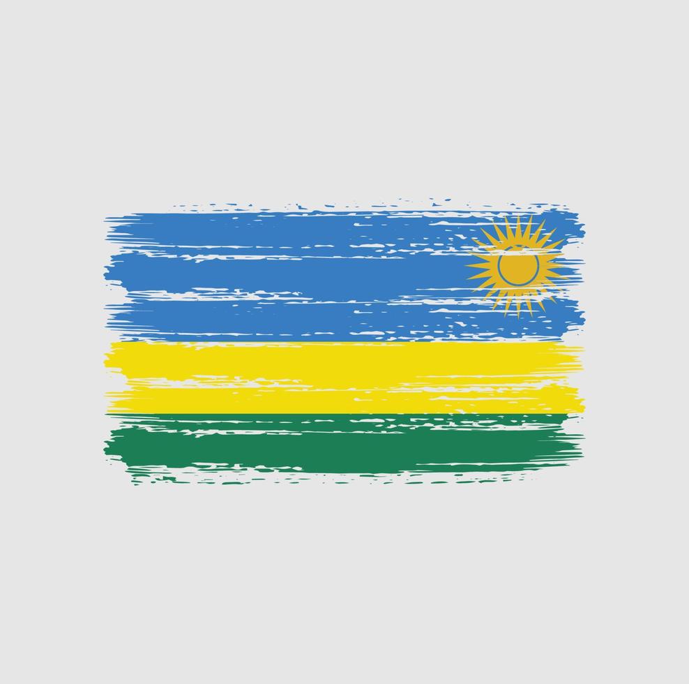 Rwanda Flag Brush Strokes. National Flag vector