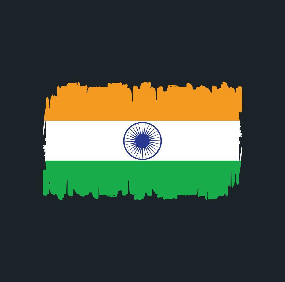 trazos de pincel de la bandera india. bandera nacional vector