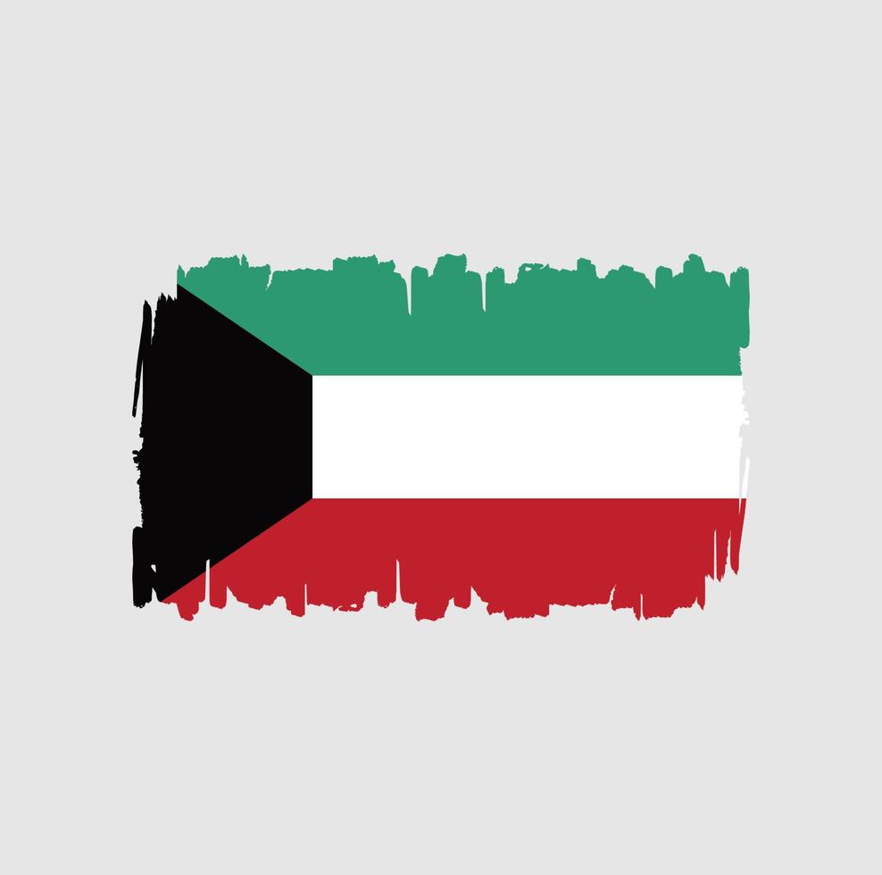 Kuwait Flag Brush Strokes. National Flag vector