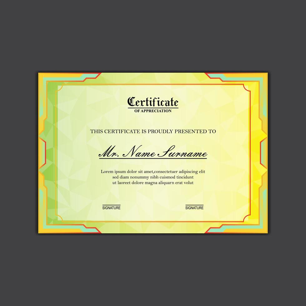 luxury certificate template design, modern with an elegant blend of classic textures behind it. premium and elegant. suitable for company vector