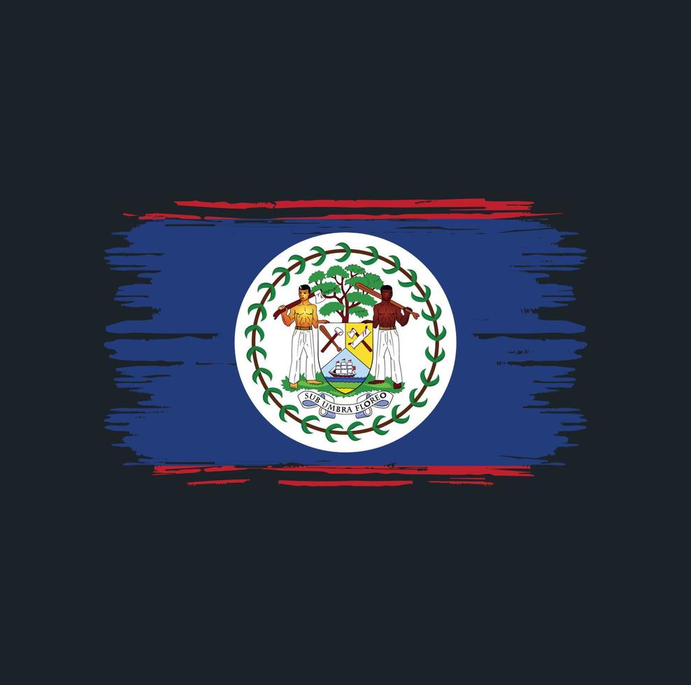 Belize Flag Brush. National Flag vector