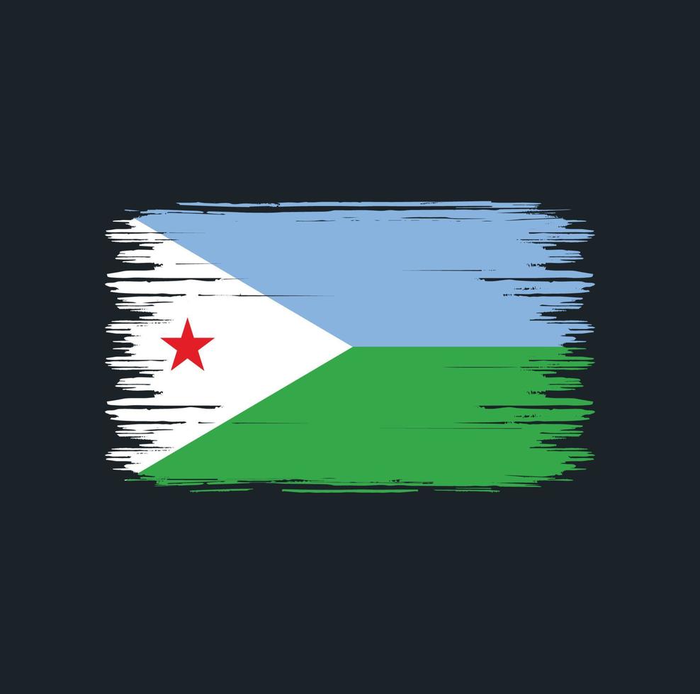 Djibouti Flag Brush. National flag vector
