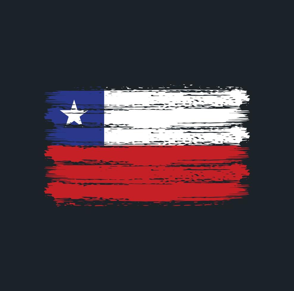 trazos de pincel de bandera chilena. bandera nacional vector