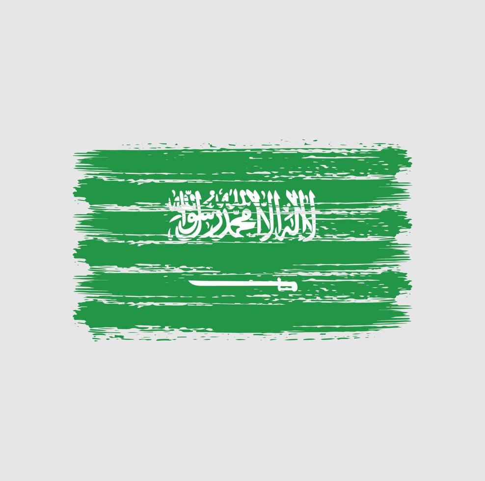 Saudi Arabia Flag Brush Strokes. National Flag vector