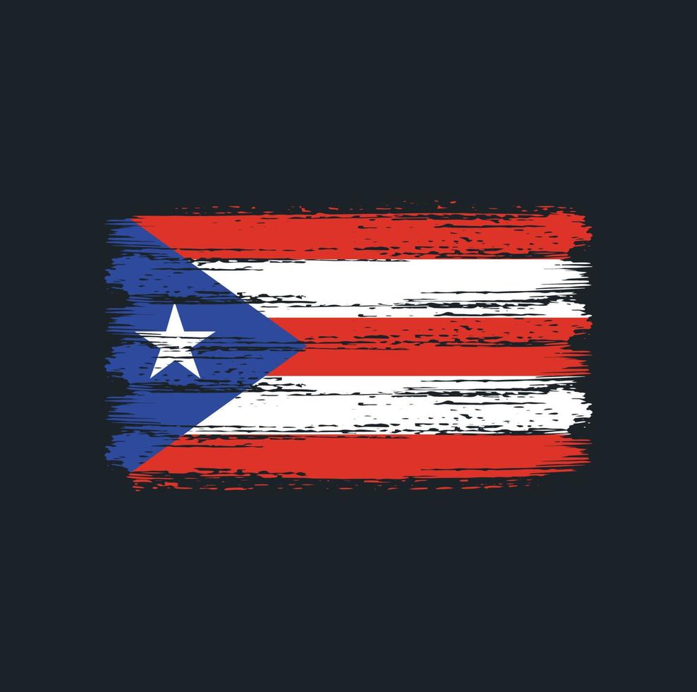 trazos de pincel de bandera de puerto rico. bandera nacional vector