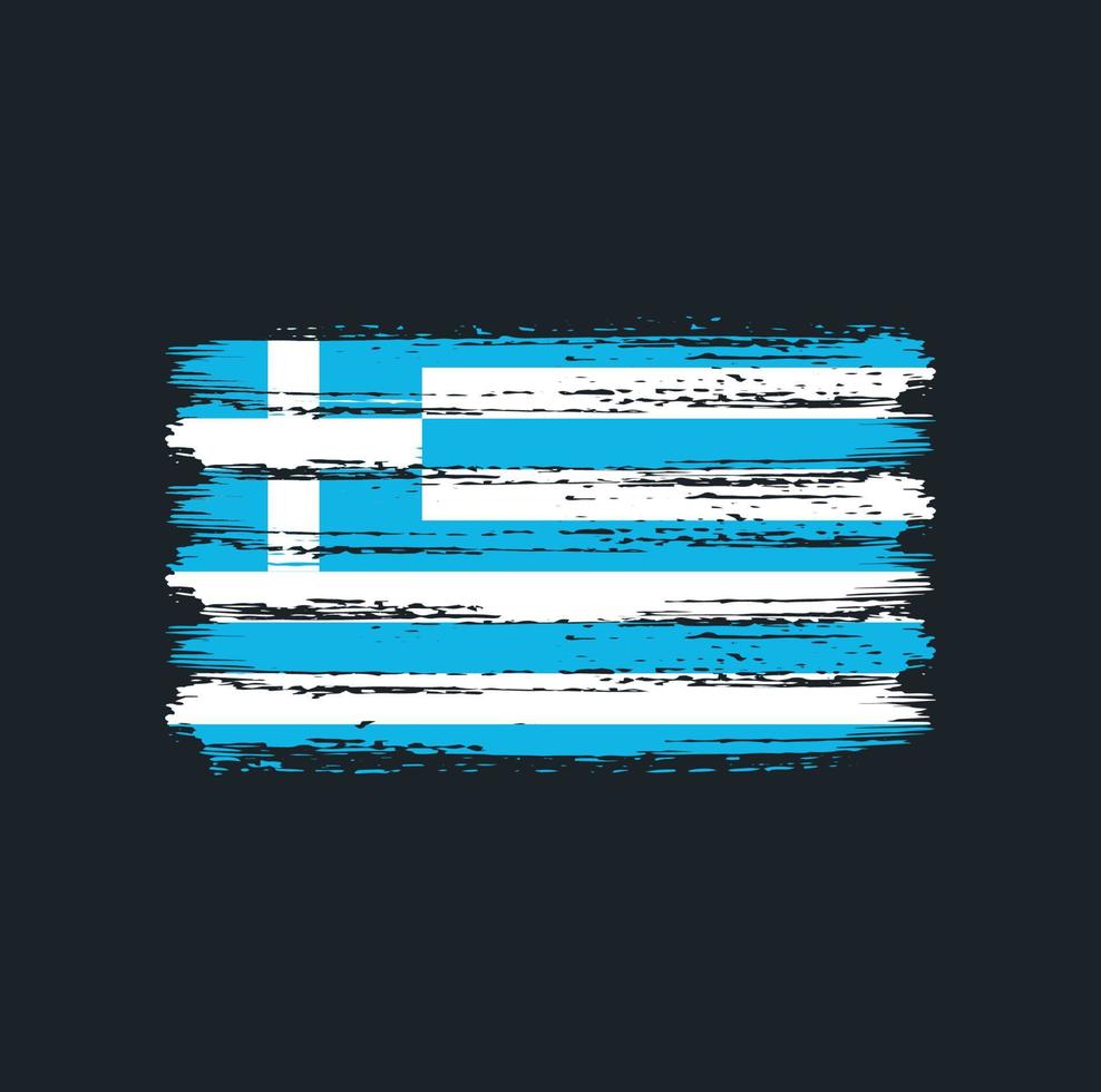 Greece Flag Brush Strokes. National Flag vector