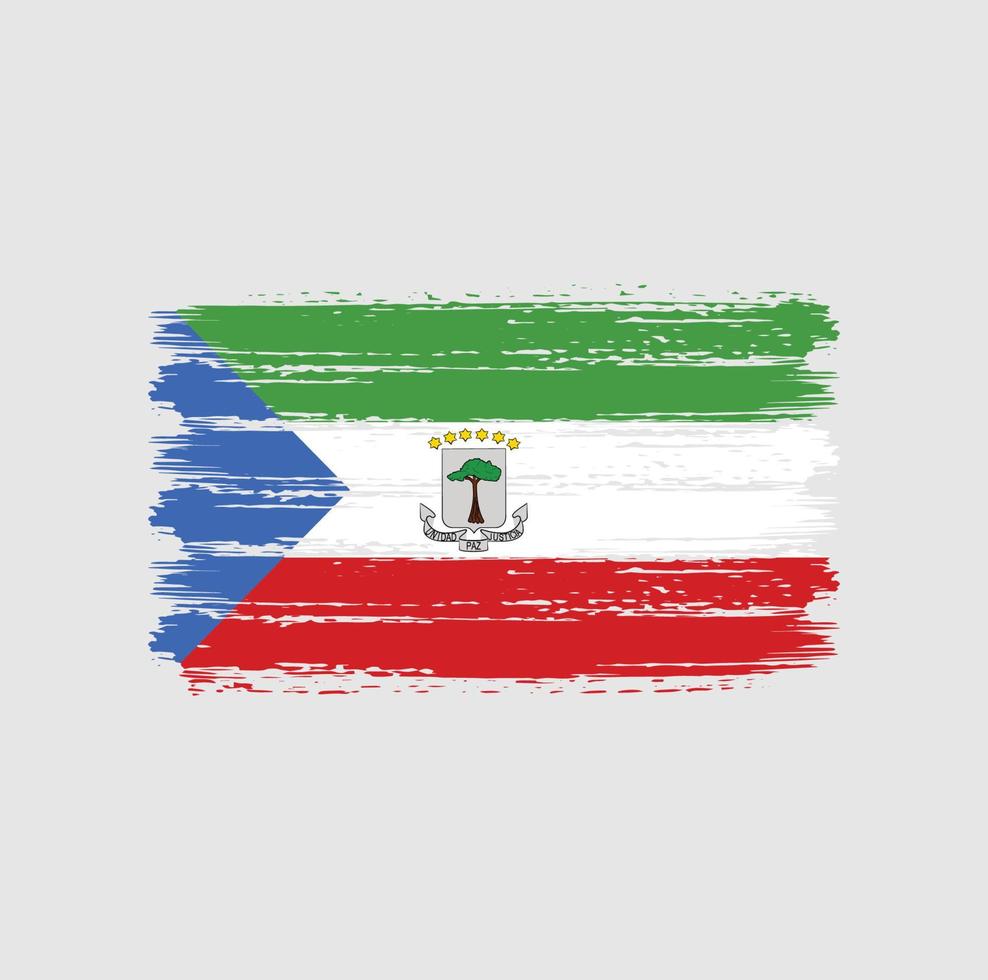 Equatorial Guinea Flag Brush Strokes. National Flag vector