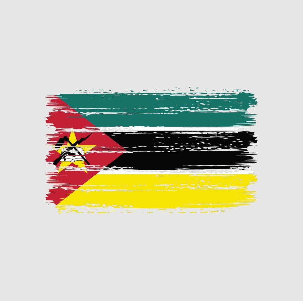 Mozambique Flag Brush Strokes. National Flag vector