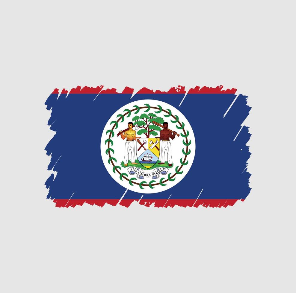 cepillo de bandera de belice vector