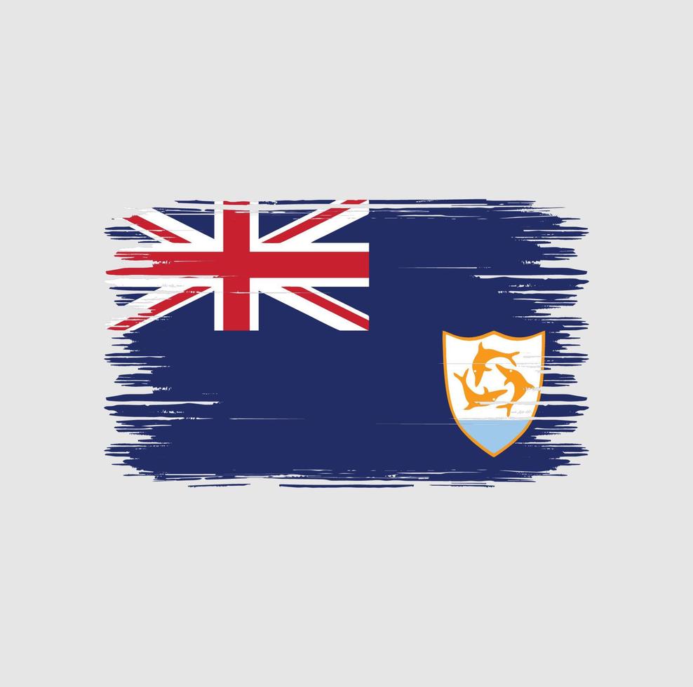 Anguilla Flag Brush. National flag vector