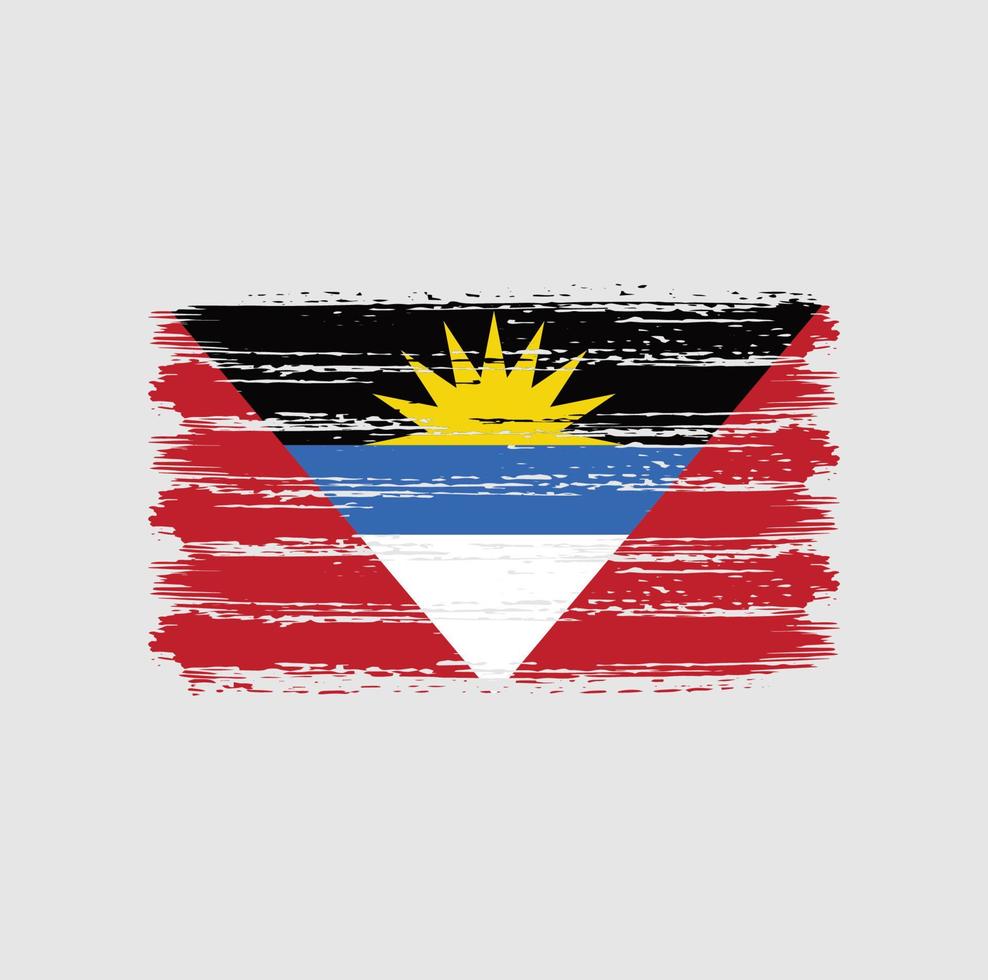 trazos de pincel de bandera de antigua y barbuda. bandera nacional vector